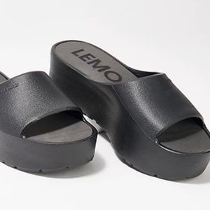 LEMON Jelly Vegan Platform Slide Sandals - Style: Sunny in Black